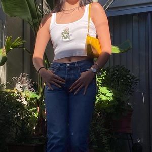 Yellow Shoulder Bag (Croc embossed)